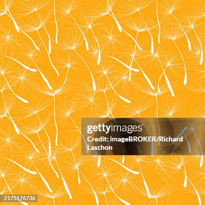 Whimsical vector seamless pattern with dandelions Whimsical vector seamless pattern with dandelions