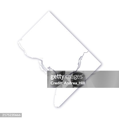 Washington DC, USA State Map with a Soft Drop Shadow Vector Map Washington DC, USA State Map with a Soft Drop Shadow Vector Map