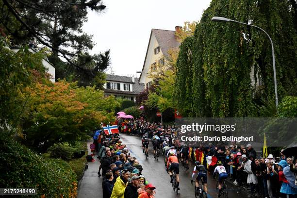 General view of the peloton competing during the 97th UCI Cycling World Championships Zurich 2024, Women's Elite Road Race a 154.1km one day race...