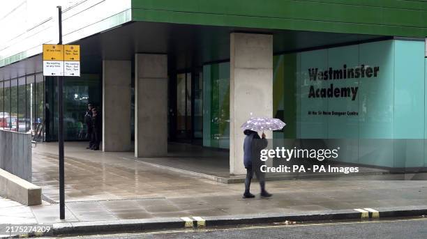 Screen grab taken from PA Video of Westminster Academy where a 14-year-old girl has been left with potentially life-changing injuries after a...