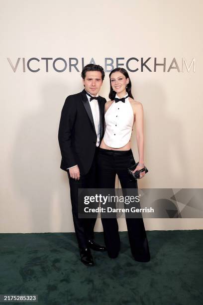 Brooklyn Beckham and Nicola Peltz attend Victoria Beckham Spring Summer 25 Fashion Show on September 27, 2024 in Paris, France.