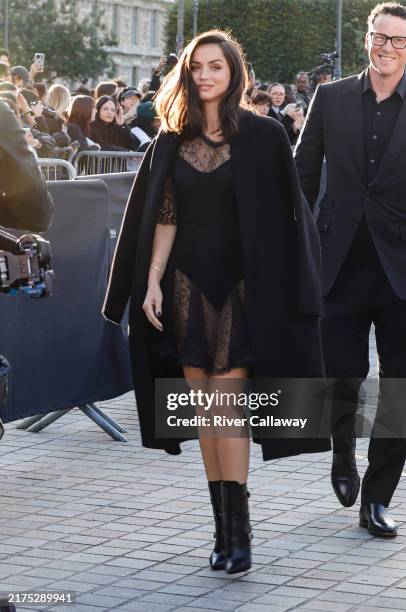 Ana de Armas at Louis Vuitton RTW Spring 2025 as part of Paris Ready to Wear Fashion Week held at Cour Carrée du Louvre on October 1, 2024 in Paris,...