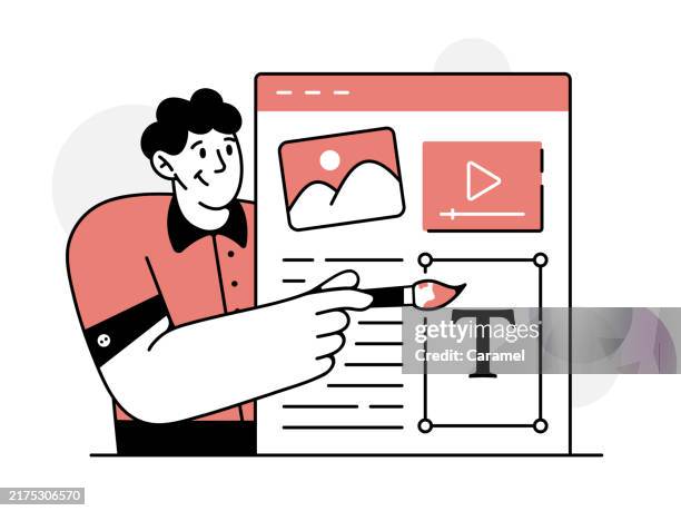 web design concept vector illustration - user experience designer stock illustrations