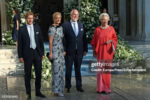 Benedicta of Denmark and her family arrive at the Annunciation Cathedral of St. Mary to attend the wedding of Theodora of Greece, fourth daughter of...