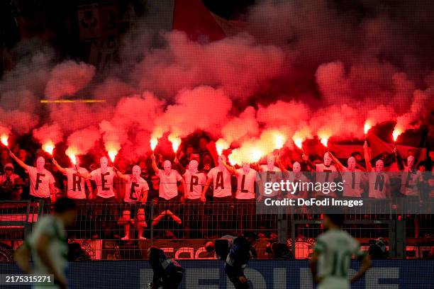 Dortmund, Germany Supporters of Celtic Glasgow use pyrotechnics during the UEFA Champions League 2024/25 League Phase MD2 match between Borussia...