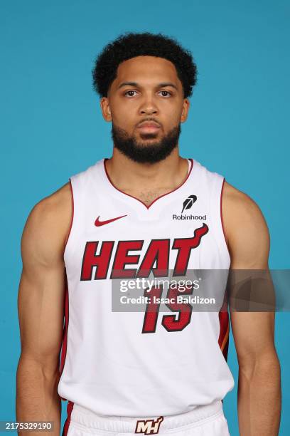 Caleb Daniels of the Miami Heat poses for a head shot during NBA media day at Kaseya Center on September 30, 2024 in Miami, Florida. NOTE TO USER:...
