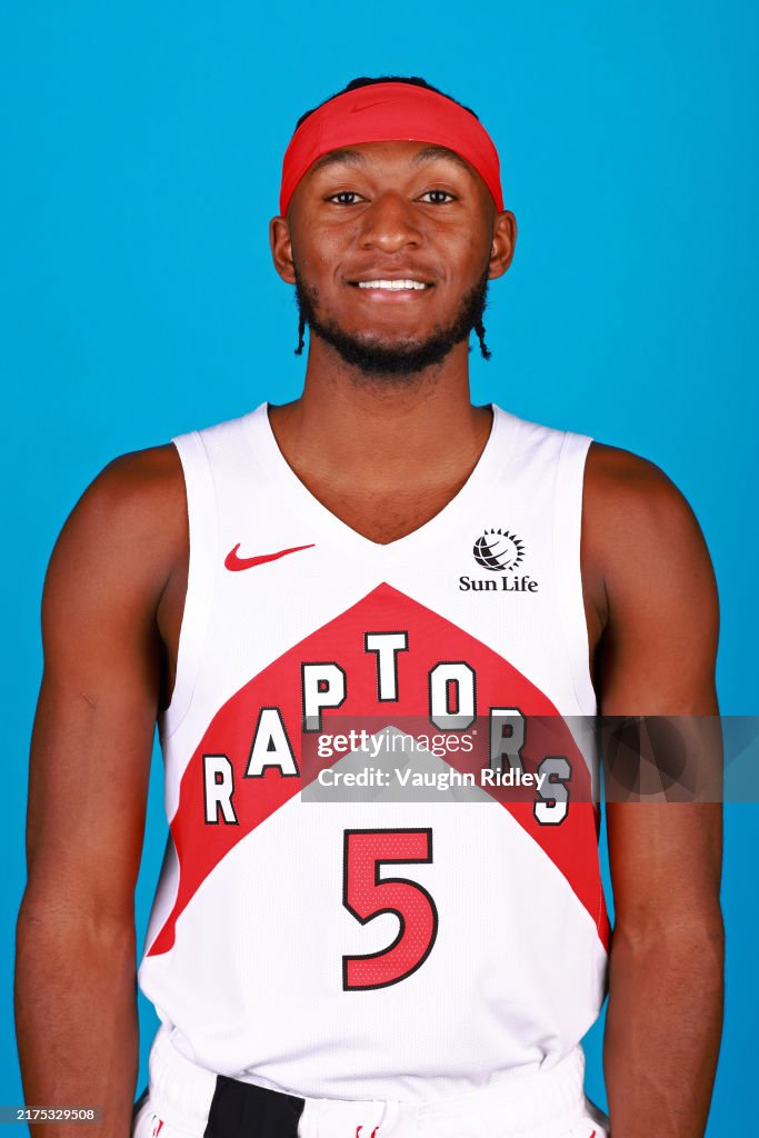 Quickley Raptors Immanuel Quickley of the Toronto Raptors poses for a head shot during ...