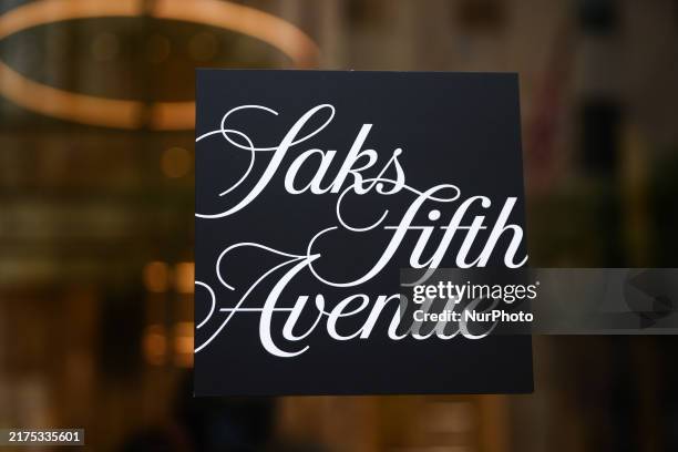 Saks Fifth Avenue sign on a store in Manhattan, New York City, United States of America on July 15th, 2024.