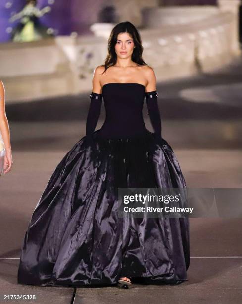Kylie Jenner on the runway at Coperni RTW Spring 2025 as part of Paris Ready to Wear Fashion Week held at Disneyland Paris on October 1, 2024 in...