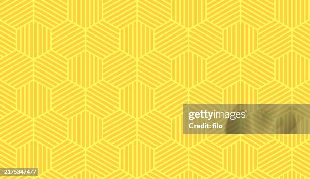 illustrations, cliparts, dessins animés et icônes de fond de texture hexagonale sans couture - abeille