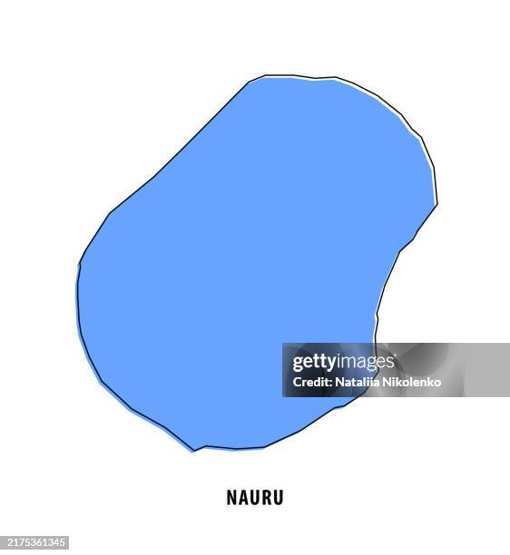 nauru - blue sketch map. stylized simple outline map, icon. - nauru stock illustrations