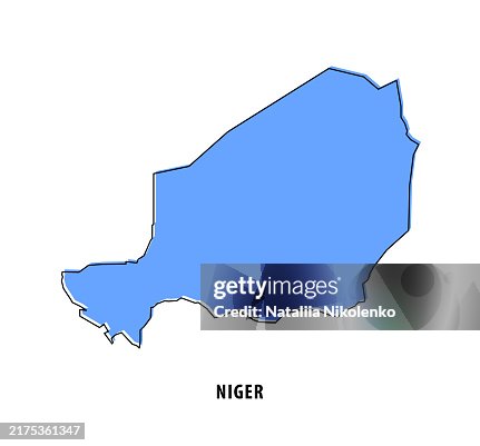 Niger - Blue Sketch Map. Stylized Simple Outline Map, Icon. Niger - Blue Sketch Map. Stylized Simple Outline Map, Icon.
