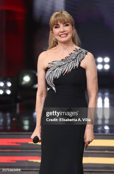 Milly Carlucci attends the 19th "Ballando Con Le Stelle" Tv Show at Rai Auditorium del Foro Italico on September 28, 2024 in Rome, Italy.