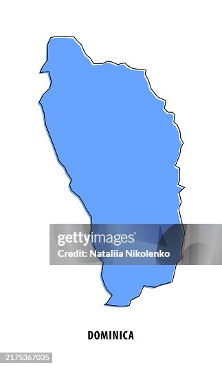 Dominica - Blue Sketch Map. Stylized Simple Outline Map, Icon. Dominica - Blue Sketch Map. Stylized Simple Outline Map, Icon.