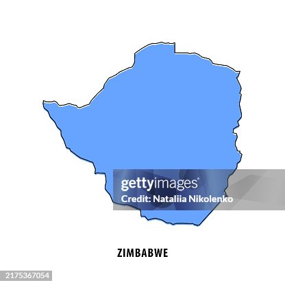 Zimbabwe - Blue Sketch Map. Stylized Simple Outline Map, Icon. Zimbabwe - Blue Sketch Map. Stylized Simple Outline Map, Icon.
