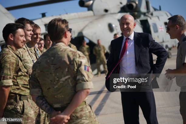 Defence Secretary John Healey visits RAF Akrotiri, during a visit to Cyprus to meet troops as the Government steps up efforts for a potential...