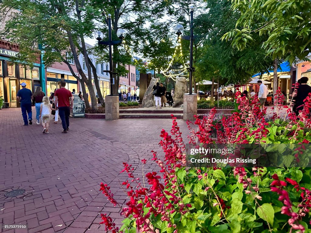 Downtown Boulder Colorado with Pedestrians