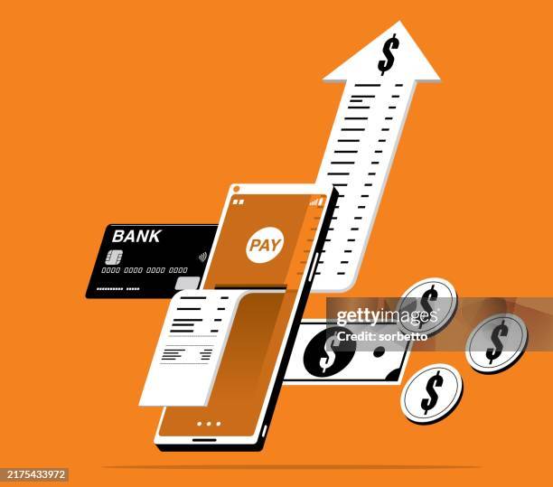 online payment - rising commodity prices - application fee stock illustrations