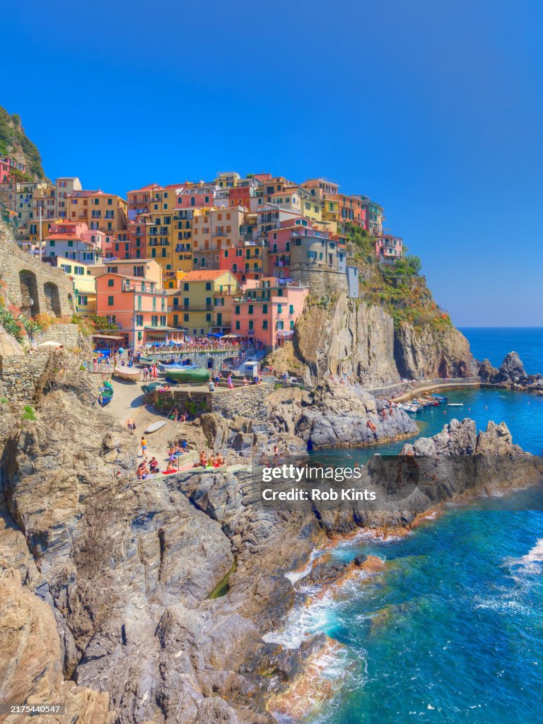 Manarola in Cinque Terre on a summer day
