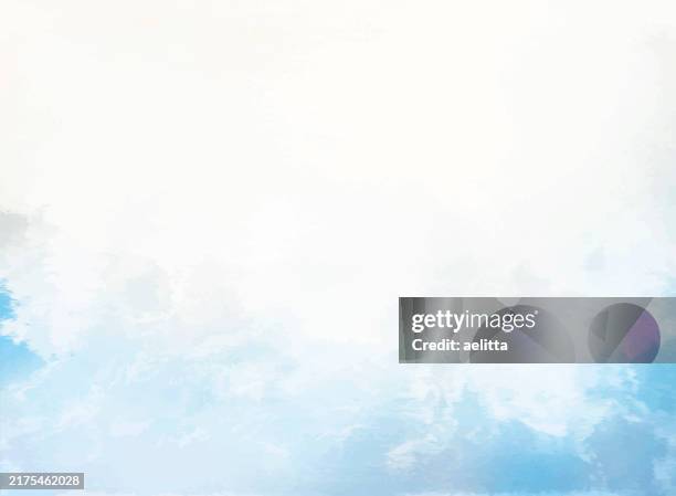 abstrakter aquarellhintergrund - blau, hellgelb, weiß. - stimmungsvolle umgebung stock-grafiken, -clipart, -cartoons und -symbole