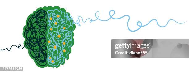 illustrations, cliparts, dessins animés et icônes de concept abstrait de bien-être en santé mentale sur un fond transparent - santé mentale