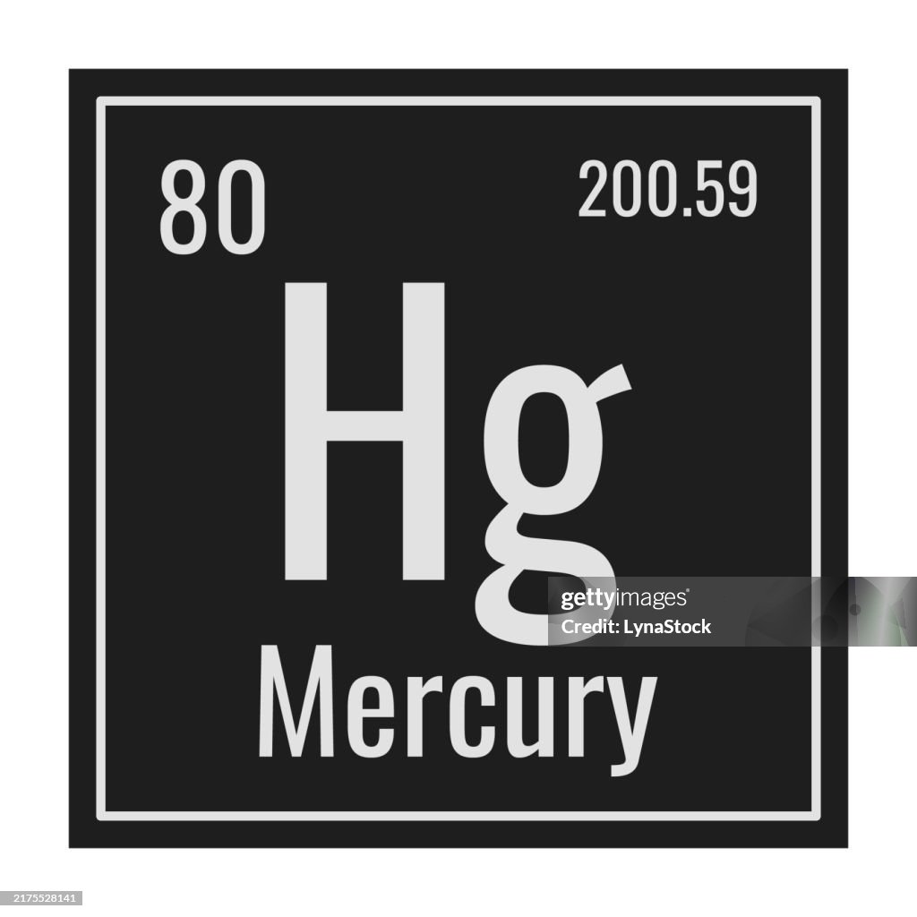 Mercur Element Mercury Symbol Chemical Element Of The Periodic Table Vector ...