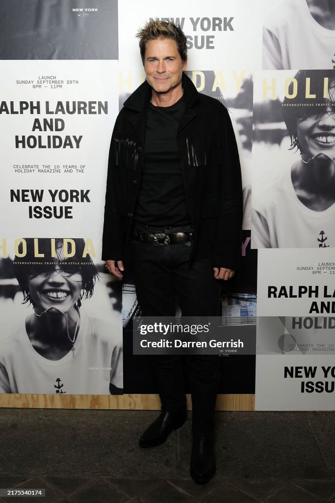 Rob Ralphs Rob Lowe wearing Ralph Lauren attends the Ralph Lauren and Holiday ...
