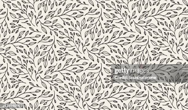 seamless floral vector pattern - rankenpflanze stock-grafiken, -clipart, -cartoons und -symbole