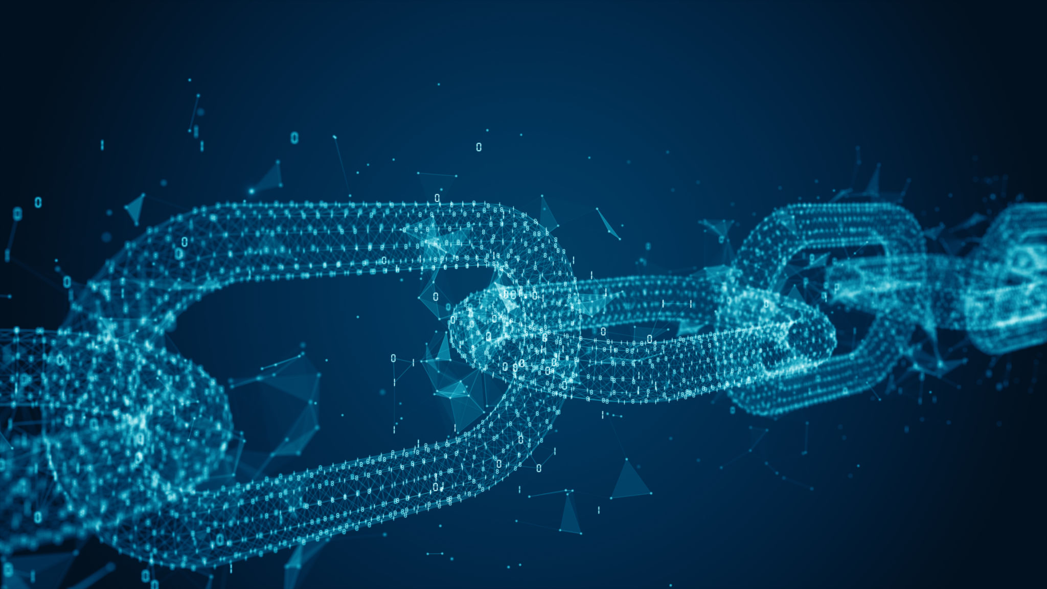 Abstract blockchain links with digital nodes, symbolizing secure data connections, cryptography, and decentralized networks in a high-tech, futuristic environment. 3D Rendering Abstract blockchain links with digital nodes, symbolizing secure data connections, cryptography, and decentralized networks in a high-tech, futuristic environment. 3D Rendering