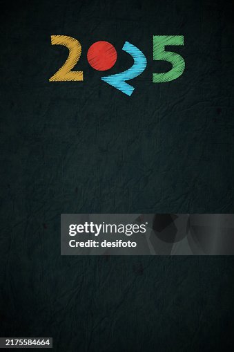 Creative comic fun vertical vector backgrounds or poster or banner with text year 2 0 2 5 in vibrant colourful stroking pattern over grunge textured black backdrop like a wrinkled crepe paper with a tilted 2 for fun 2025 happy new year greeting card Creative comic fun vertical vector backgrounds or poster or banner with text year 2 0 2 5 in vibrant colourful stroking pattern over grunge textured black backdrop like a wrinkled crepe paper with a tilted 2 for fun 2025 happy new year greeting card