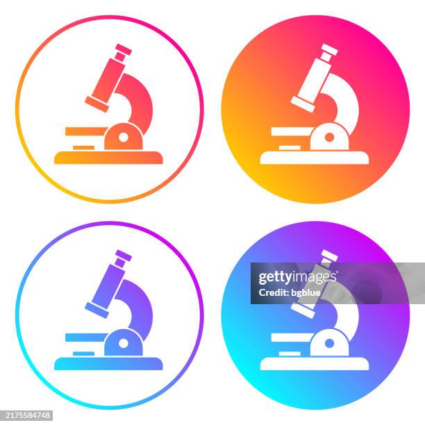 microscope. round icons with color gradients - microscope lens stock illustrations