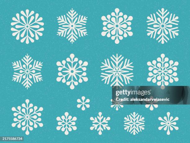 schneeflocken - schneeflocke stock-grafiken, -clipart, -cartoons und -symbole