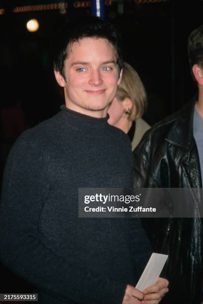 American actor Elijah Wood attends the premiere of Ridley Scott's 'Hannibal' at the Mann Village Theatre in Westwood, California, 1st February 2001.