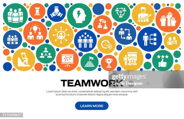Teamwork Production Support Teamwork Related Vector Illustration Business Success Collaboration ...