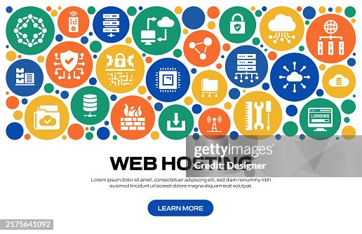 Web Hosting Related Vector Illustration. Database, Internet, Technology, Computer, Network, Server Web Hosting Related Vector Illustration. Database, Internet, Technology, Computer, Network, Server