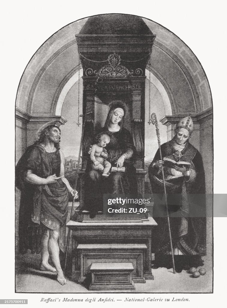 Madonna Ansidei, painted (1505/07) by Raphael, halftone print, published 1890
