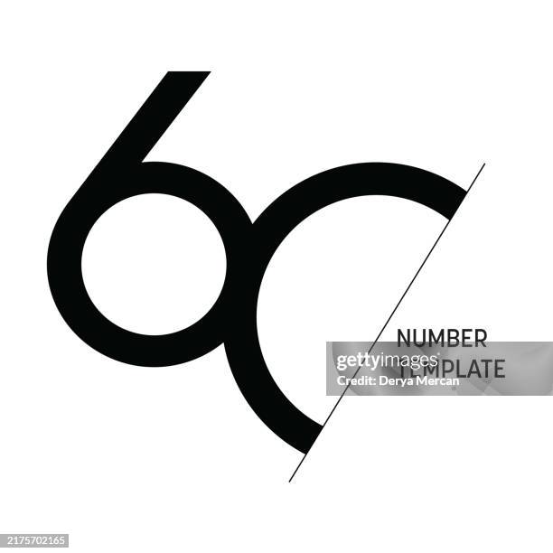 number 60.anniversary stock illustration. number template design vector illustration. - celebrating number 50 stock illustrations