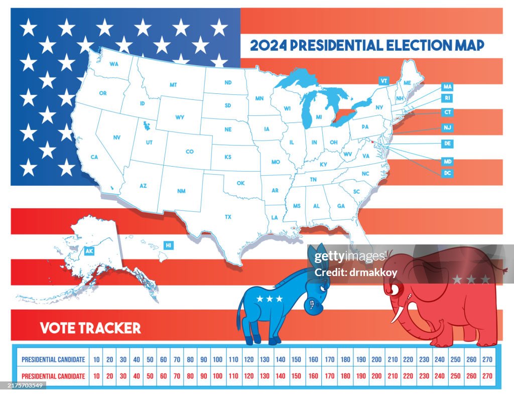 Ballot Map 2024 Presidential Election Map Usa Voting Map High-Res Vector Graphic ...