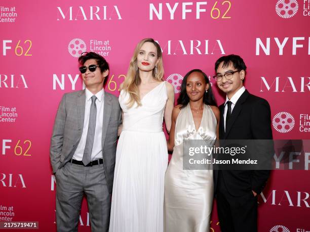 Pax Thien Jolie-Pitt, Angelina Jolie, Zahara Marley Jolie and Maddox Chivan Jolie-Pitt attend the MARIA Spotlight Screening and Q&A at Alice Tully...