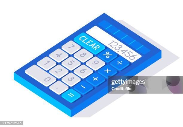 calculator 3d isometric design element background - calculator 3d stock illustrations