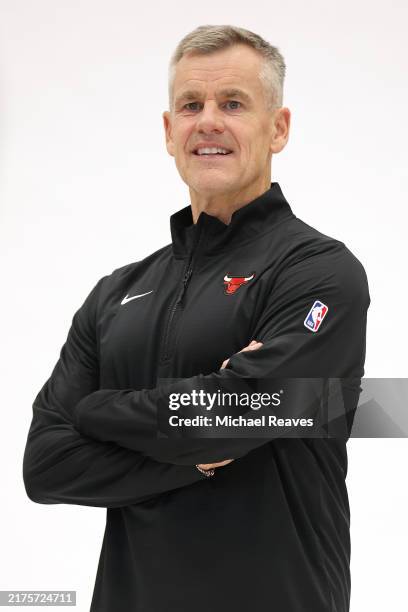 Head coach Billy Donovan of the Chicago Bulls poses for a photo during Chicago Bulls Media Day at Advocate Center on September 30, 2024 in Chicago,...