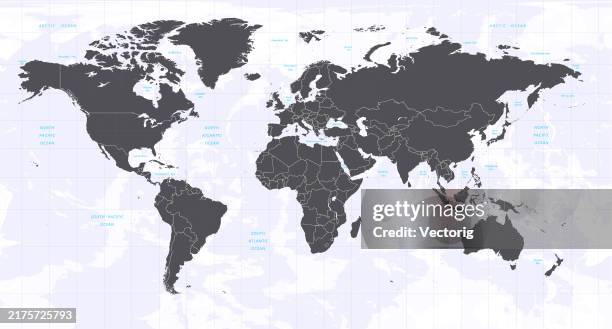 Highly Detailed World Map With Colorcoded Continents For Easy ...