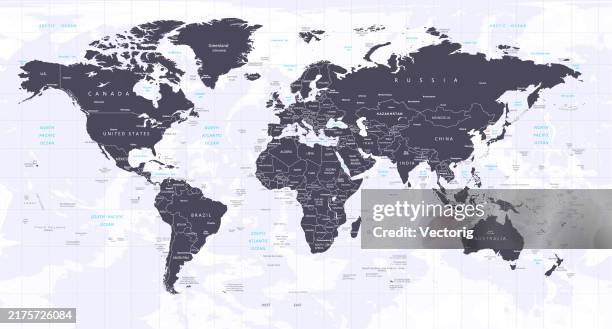 Highly Detailed World Map With Colorcoded Continents For Easy ...