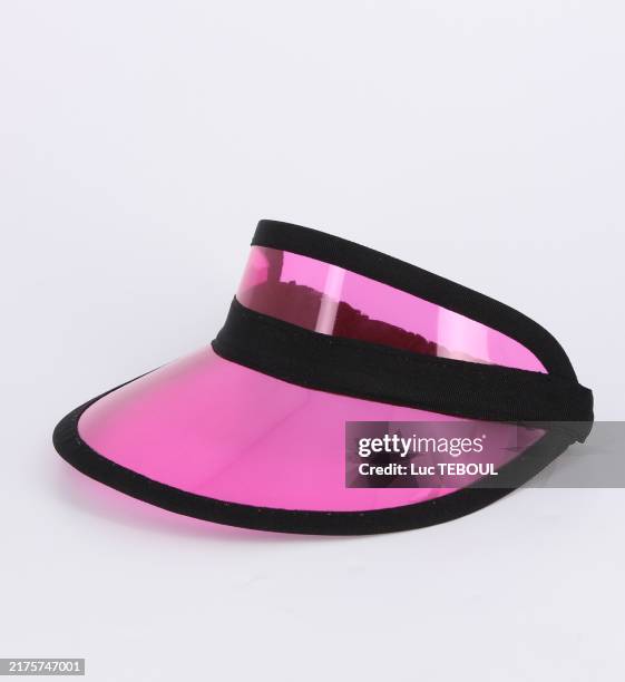 pink visor cap on white background - sun visor isolated stock pictures, royalty-free photos & images