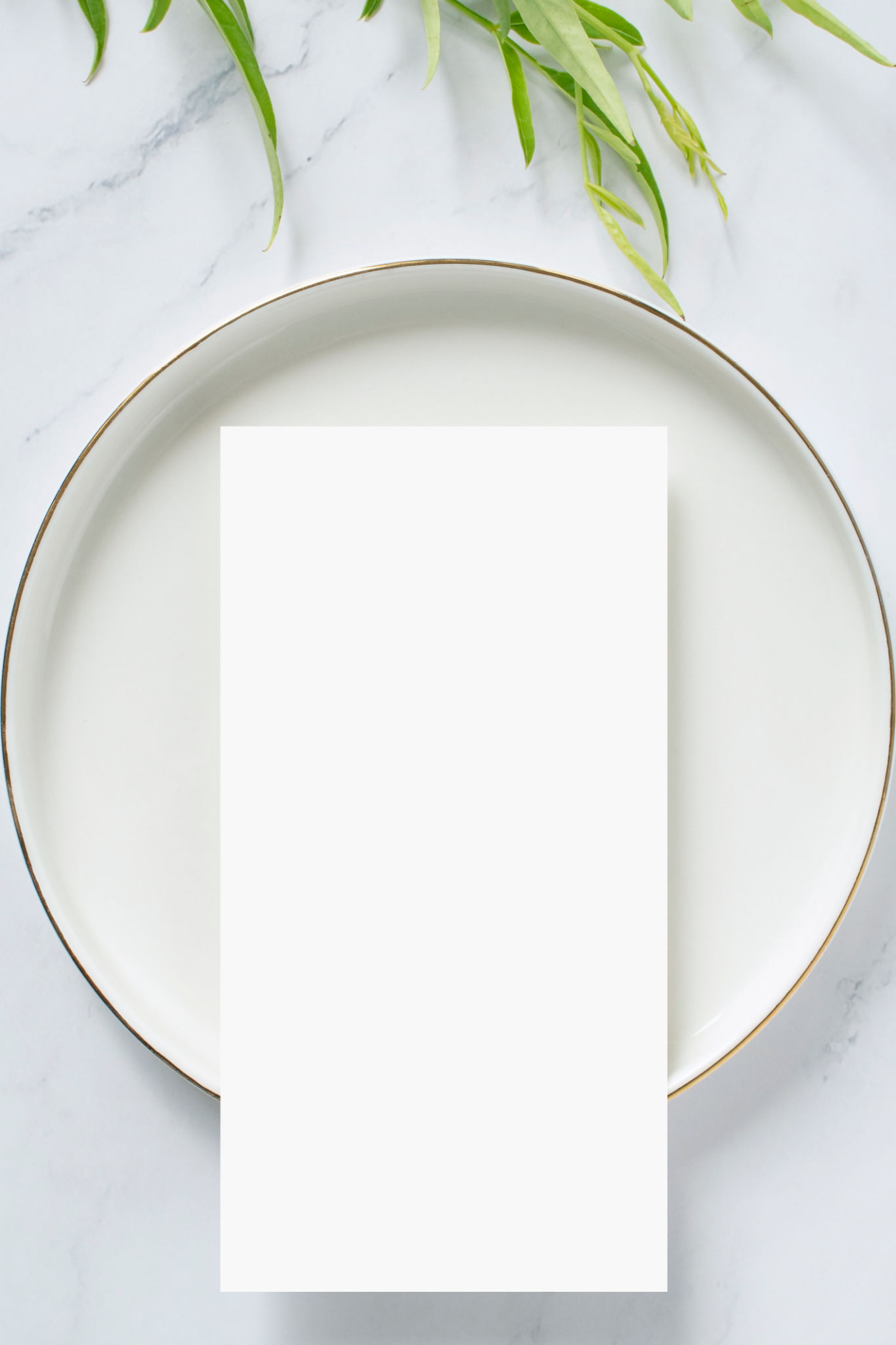 white paper mock-up on a plate white paper mock-up on a plate