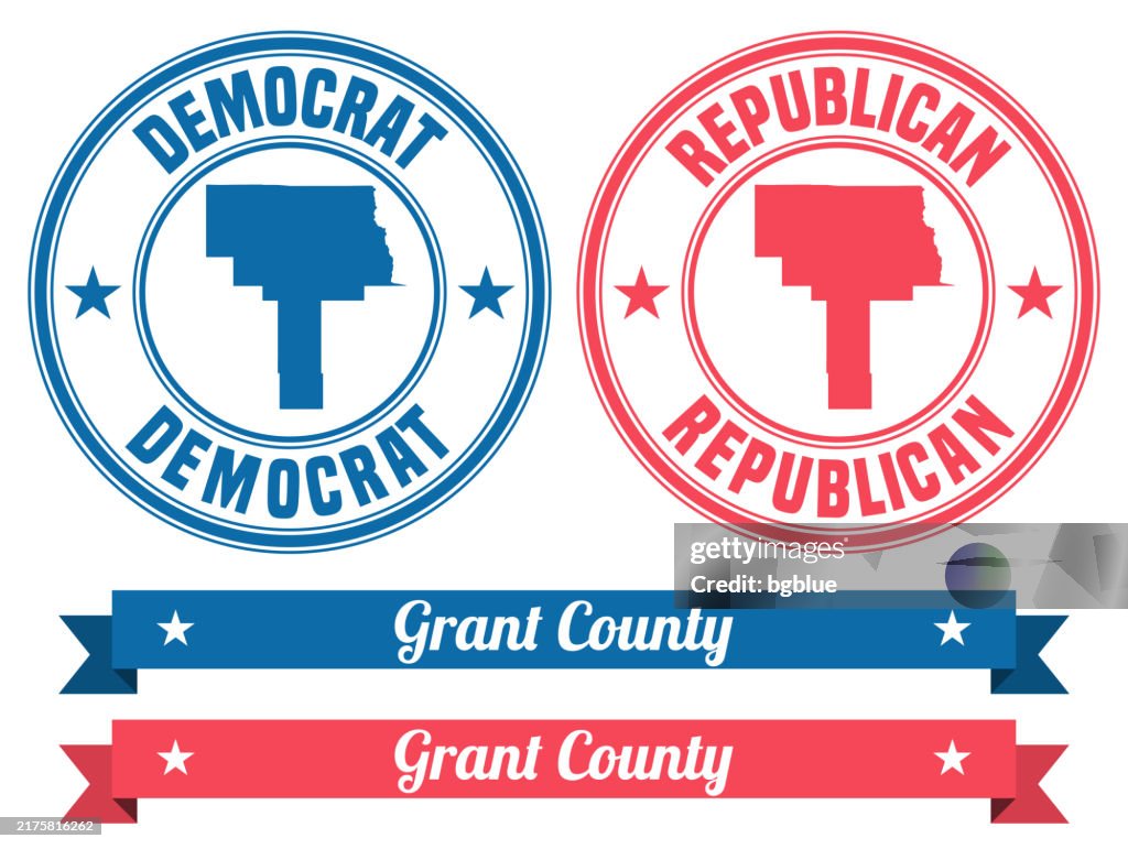 Grant County, New Mexico. Map on rubber stamp with banner