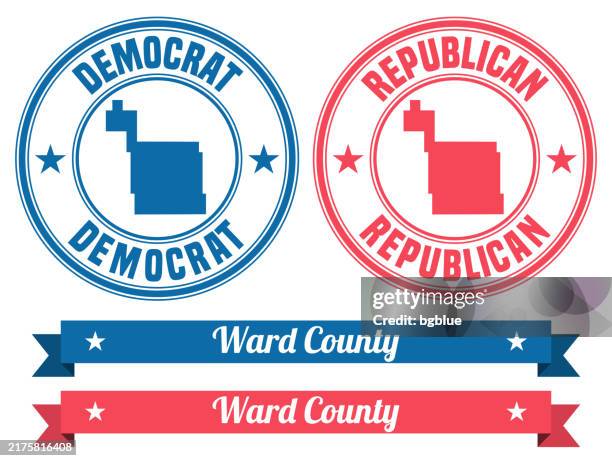 ward county, north dakota. map on rubber stamp with banner - minot north dakota stock illustrations