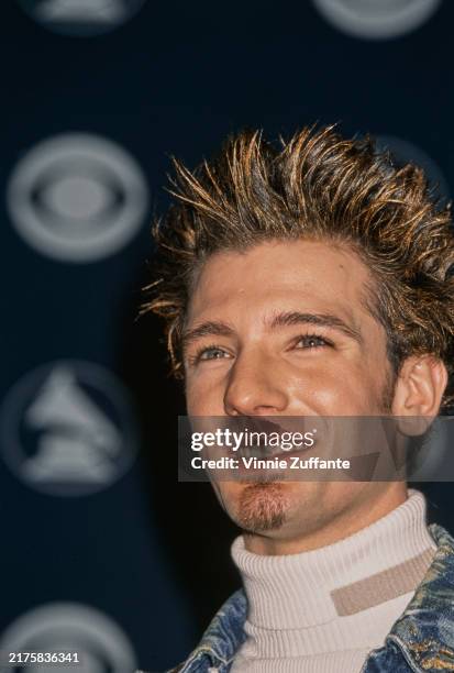 American singer JS Chasez of N'SYNC pictured after the group was nominated for a Grammy Award at the 43rd Annual Grammy Nominations' press conference...