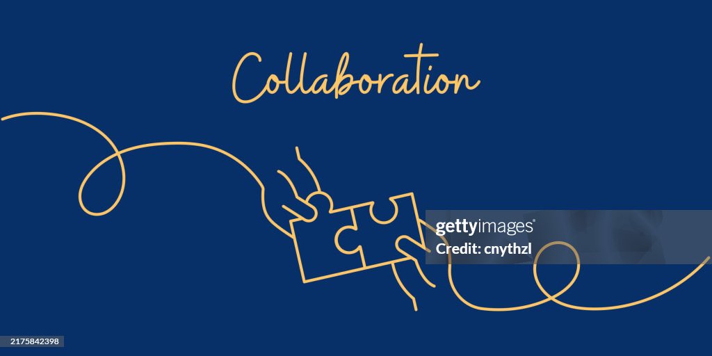 Continuous Line Drawing Of Collaboration Concept Hand Drawn Symbol ...