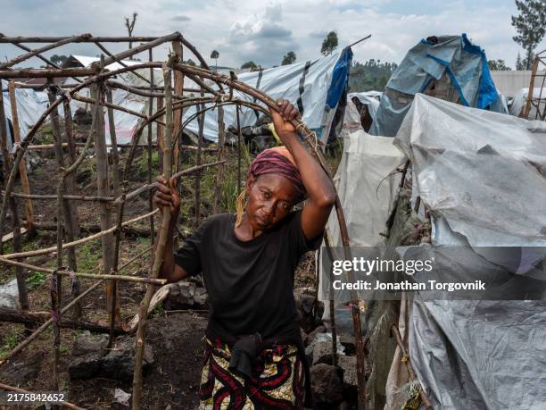 Riziki Anfoncine, 52 at Buhimba Internally displaced people camp on the outskirts of Goma. She arrived there two months earlier after she had to flee...
